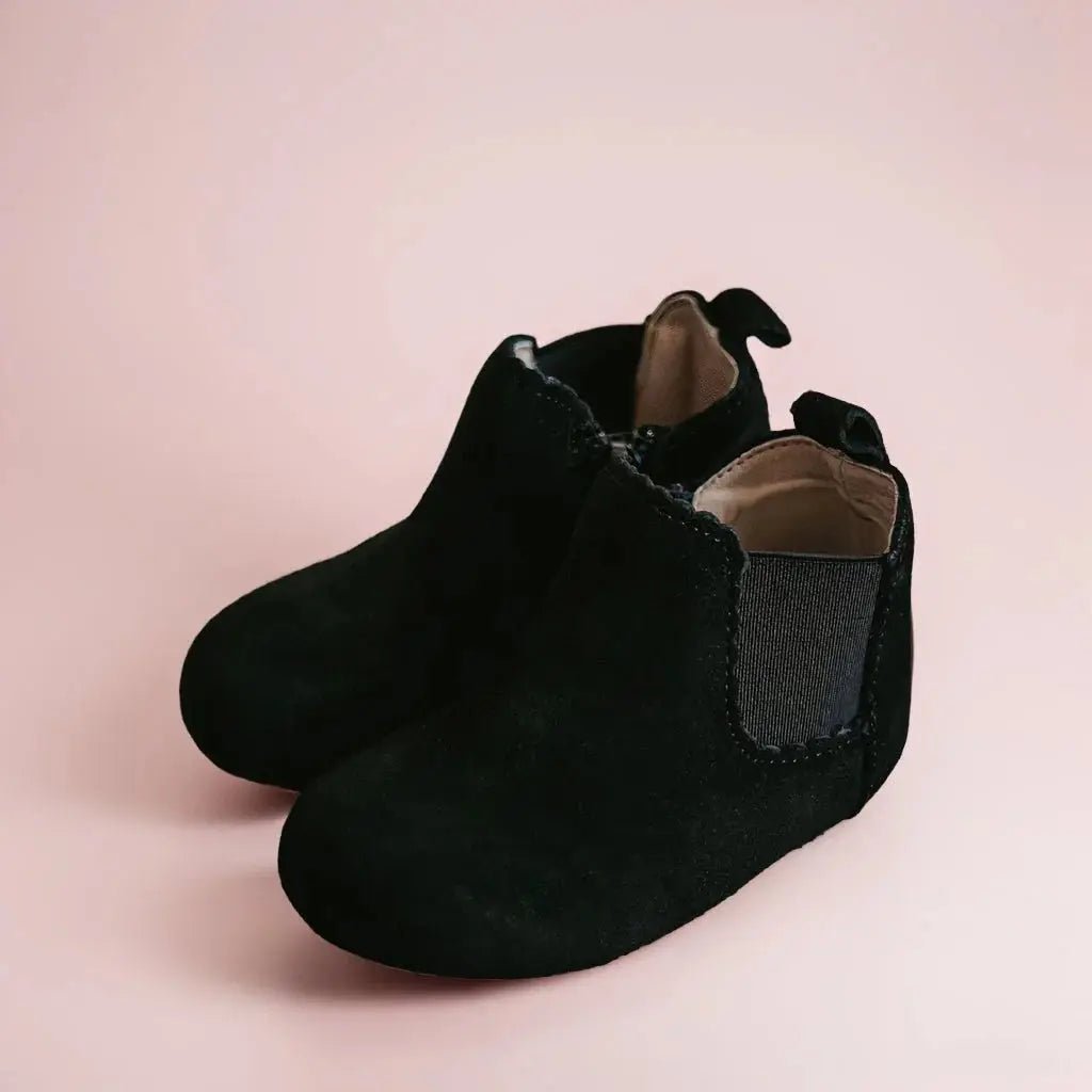Little Love Bug Co. The Reagan Barefoot Boots with Easy Zipper for Comfortable Fit - 