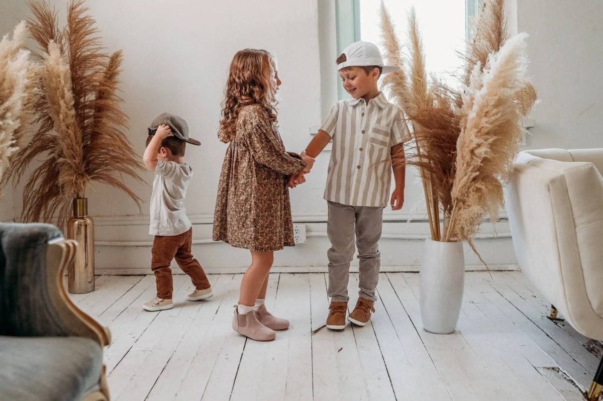 Little Love Bug Co. The Reagan Barefoot Boots with Easy Zipper for Comfortable Fit - 