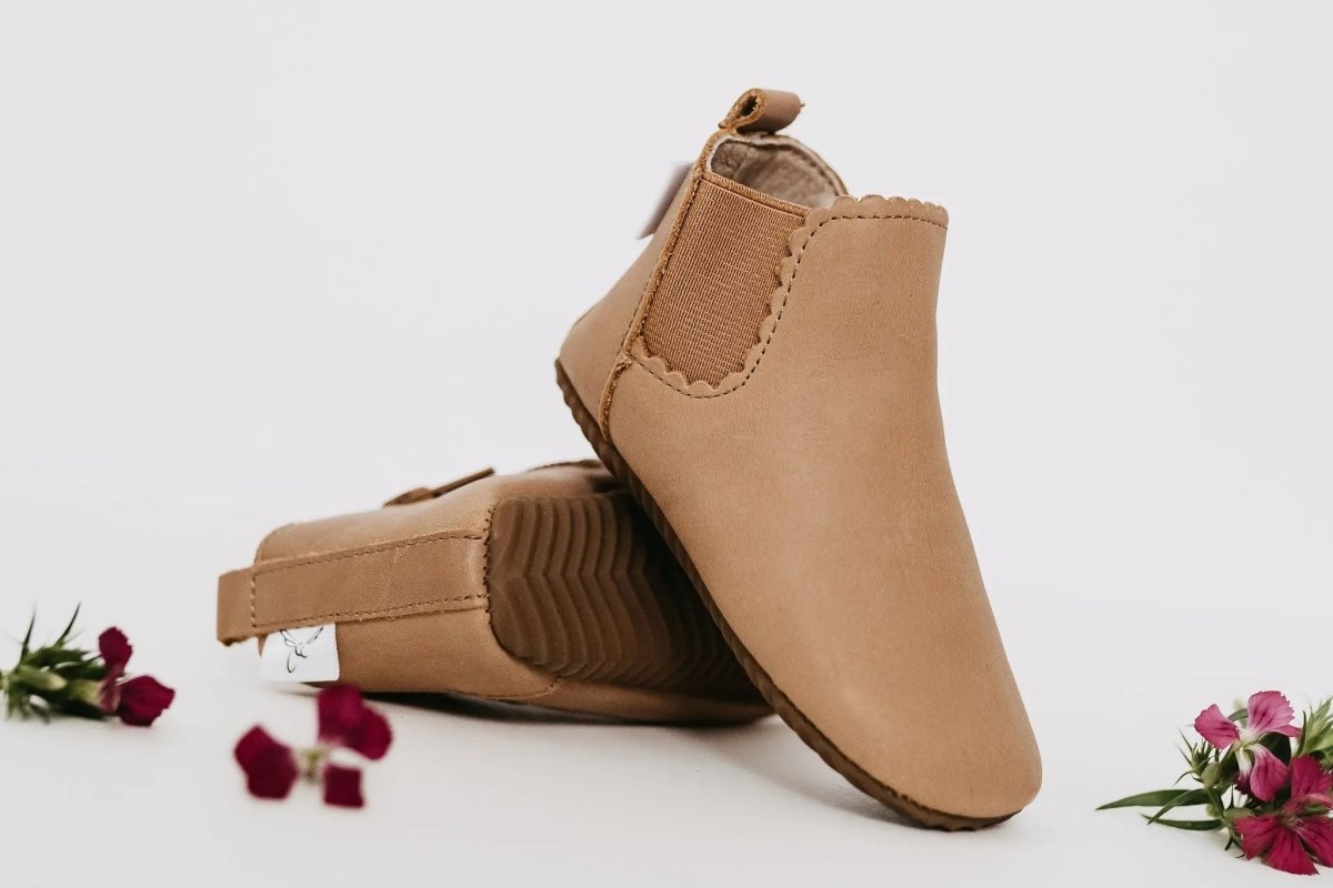 Little Love Bug Co. The Reagan Barefoot Boots with Easy Zipper for Comfortable Fit - 