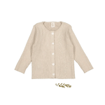 The Ribbed Cardigan - Cream - Cardigan, Button, Textile, Woolen, Wool | Everetts Place