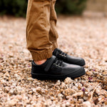 Black Premium Leather Shoes, Strap by Little Love Bug Co.