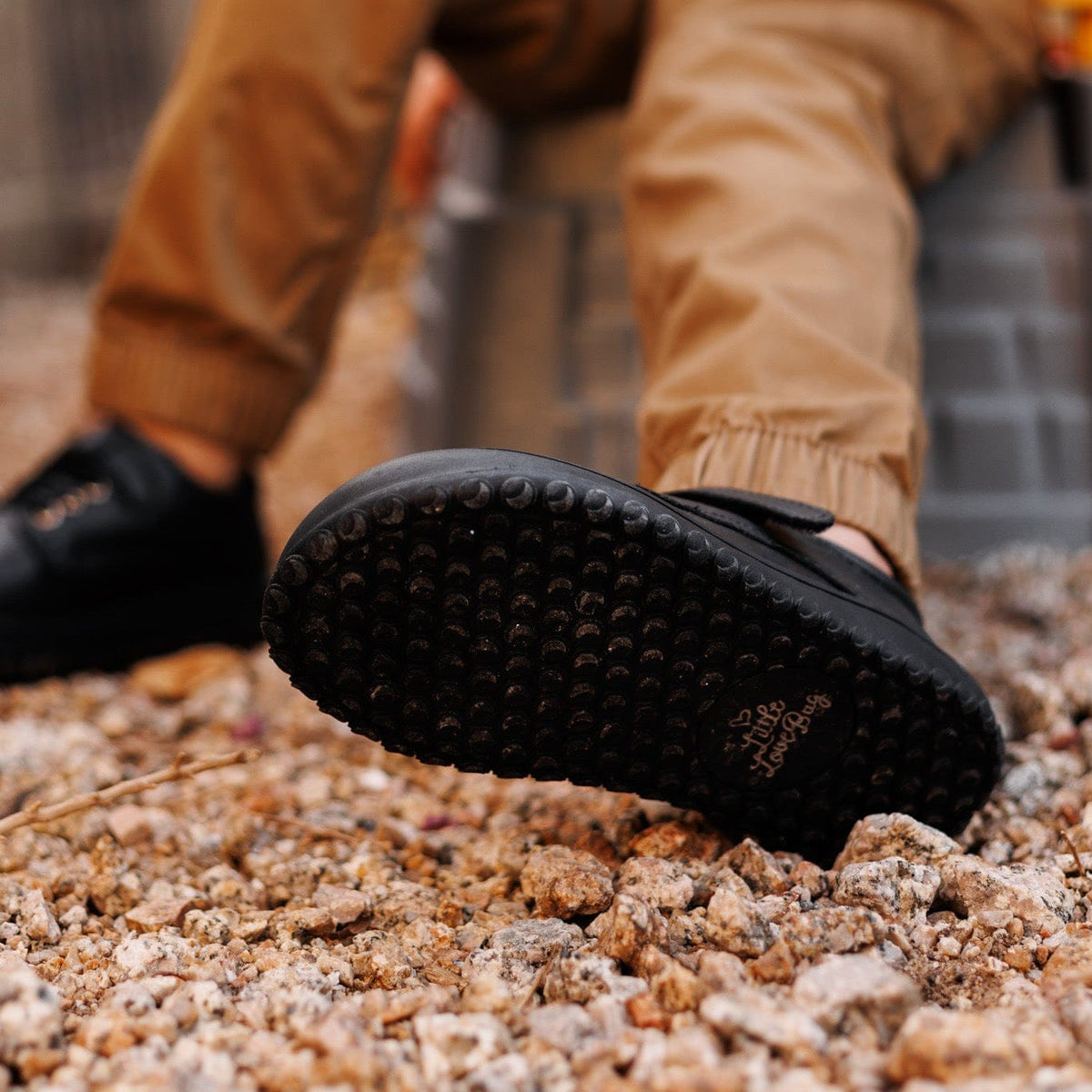 Black Premium Leather Shoes, Strap by Little Love Bug Co.