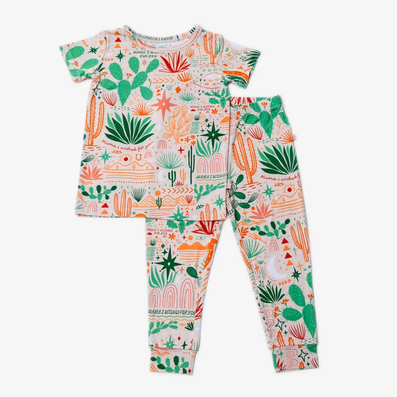 Raising Mama The Second - Skin 2 - Piece Short Sleeve Pajama | Desert Cactus (Beige) - 