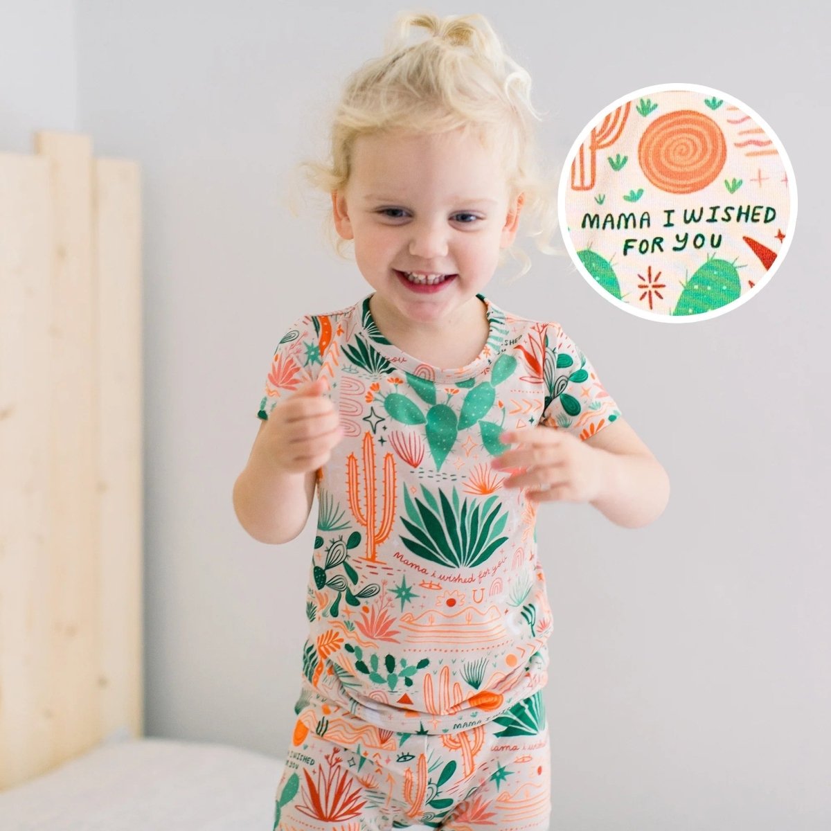 Raising Mama The Second - Skin 2 - Piece Short Sleeve Pajama | Desert Cactus (Beige) - 