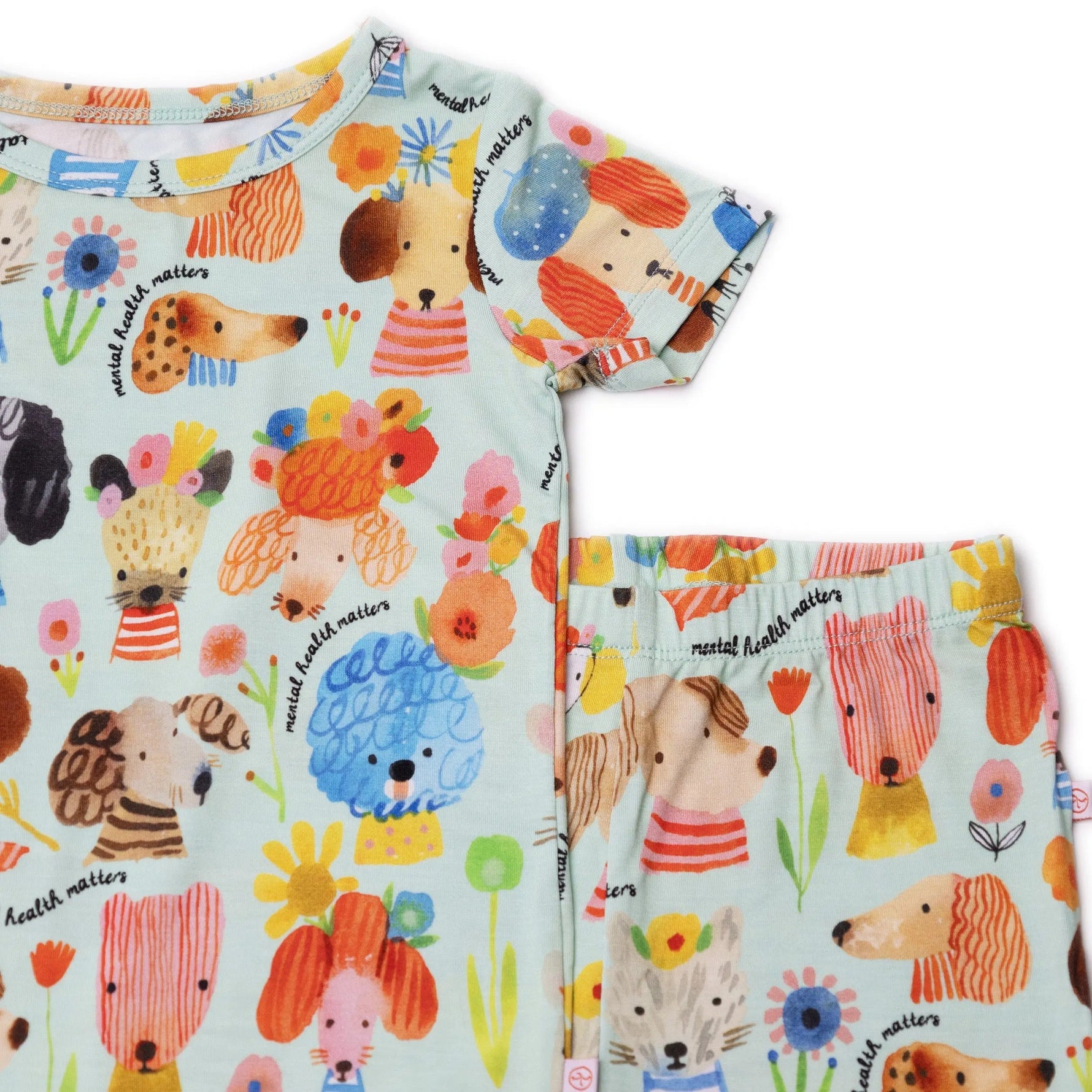 Raising Mama The Second - Skin 2 - Piece Short Sleeve Pajama | Mindful Doggos - 