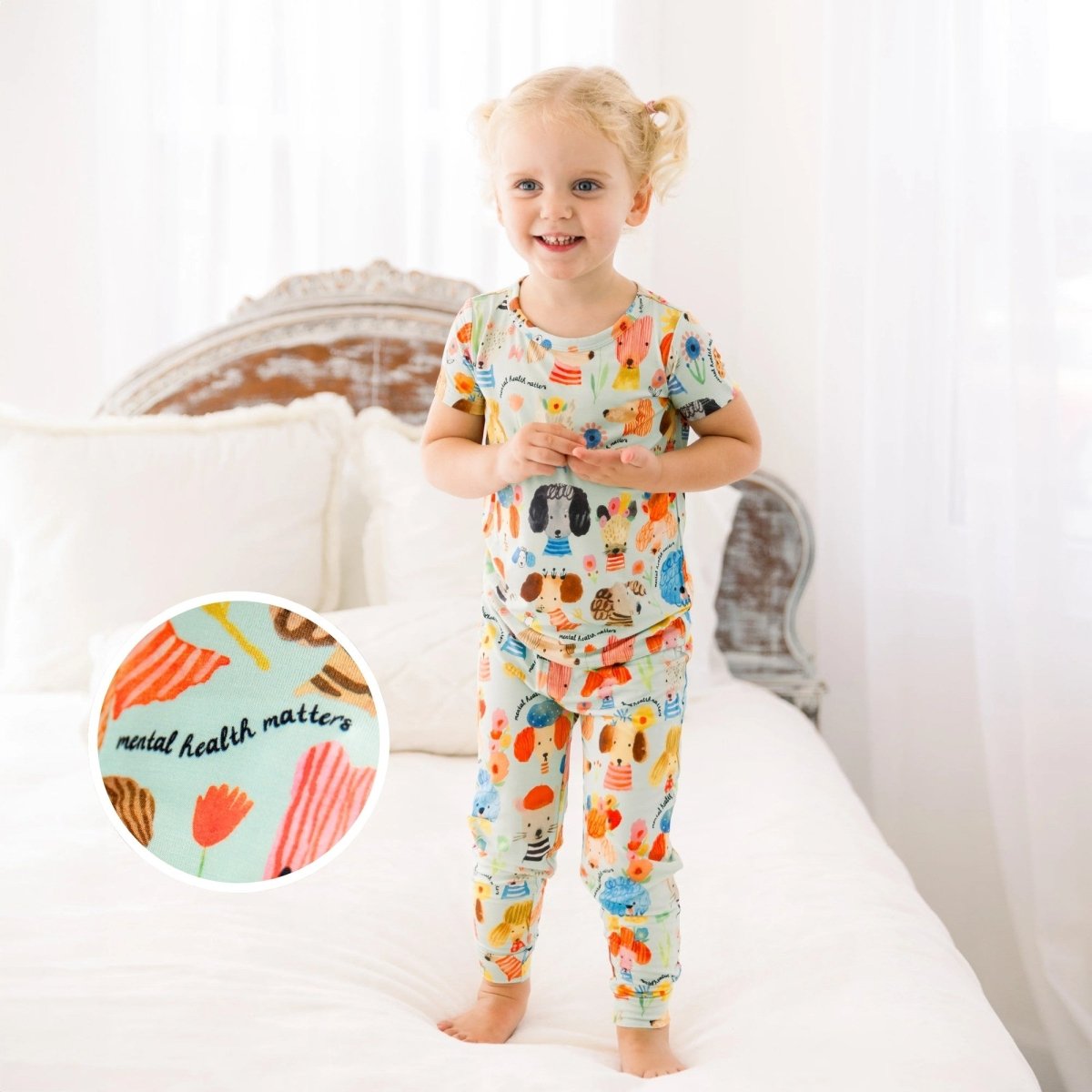 Raising Mama The Second - Skin 2 - Piece Short Sleeve Pajama | Mindful Doggos - 