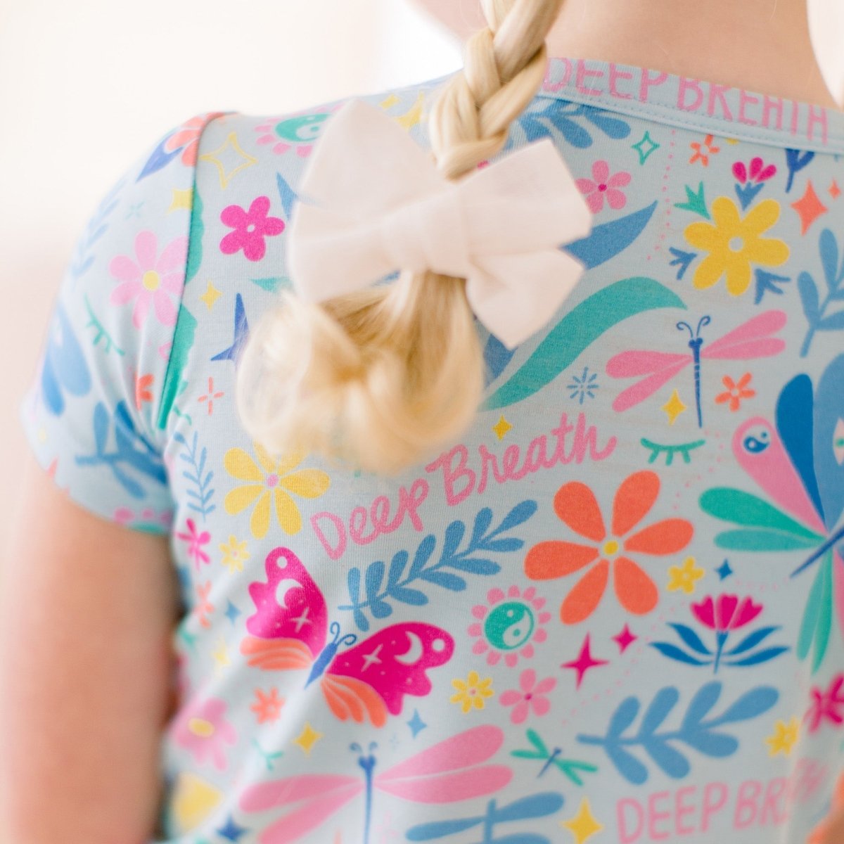 Raising Mama The Second - Skin 2 - Piece Short Sleeve Pajama | Om Baby (Light Blue) - 