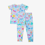 Raising Mama The Second - Skin 2 - Piece Short Sleeve Pajama | Om Baby (Light Blue) - 