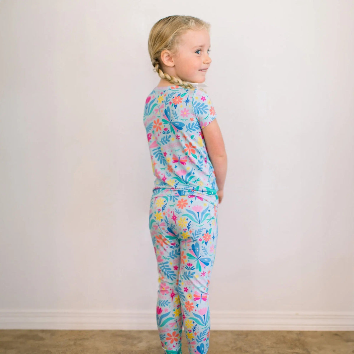 Raising Mama The Second - Skin 2 - Piece Short Sleeve Pajama | Om Baby (Light Blue) - 