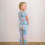 Raising Mama The Second - Skin 2 - Piece Short Sleeve Pajama | Om Baby (Light Blue) - 