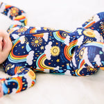Raising Mama The Second - Skin Footie | Here Comes the Sunshine (Blue) - 