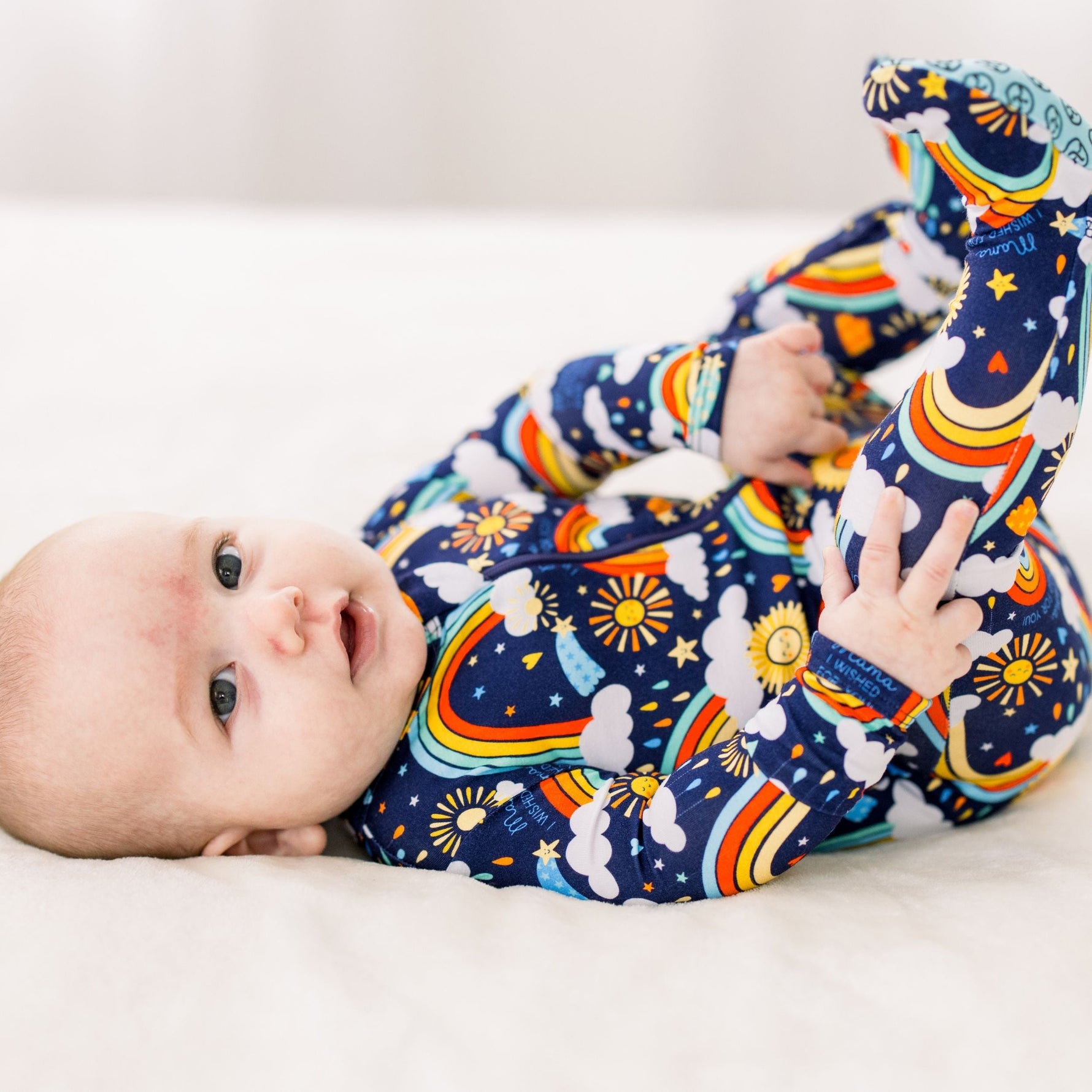 Raising Mama The Second - Skin Footie | Here Comes the Sunshine (Blue)Everetts Place