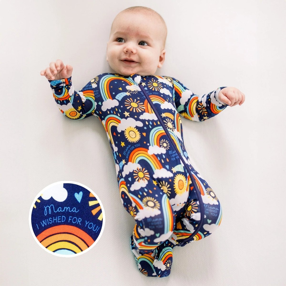 Raising Mama The Second - Skin Footie | Here Comes the Sunshine (Blue) - 