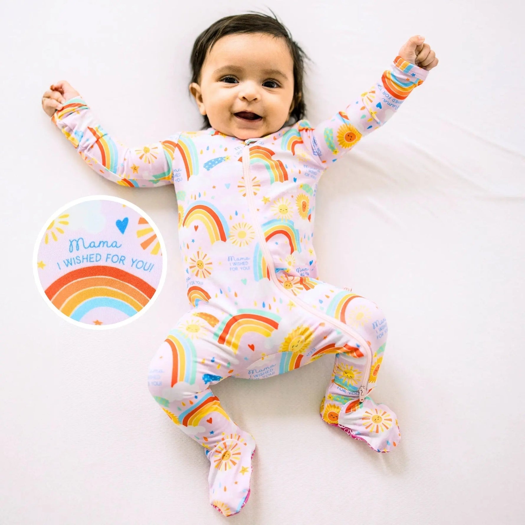 Raising Mama The Second - Skin Footie | Here Comes the Sunshine (Pink) - 