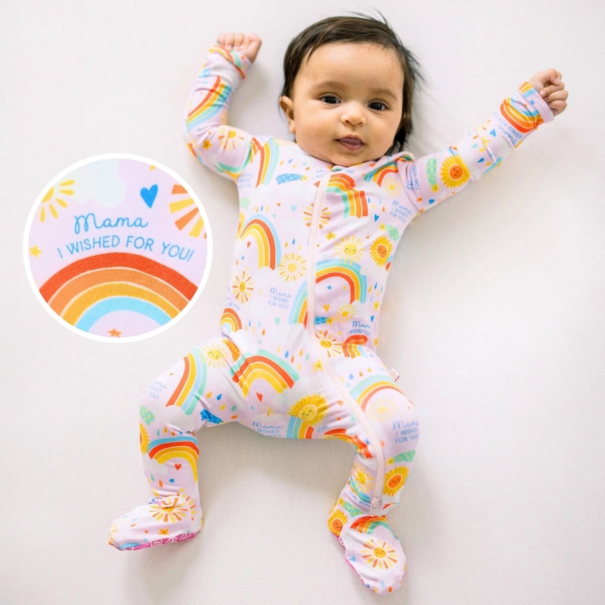 Raising Mama The Second - Skin Footie | Here Comes the Sunshine (Pink) - 