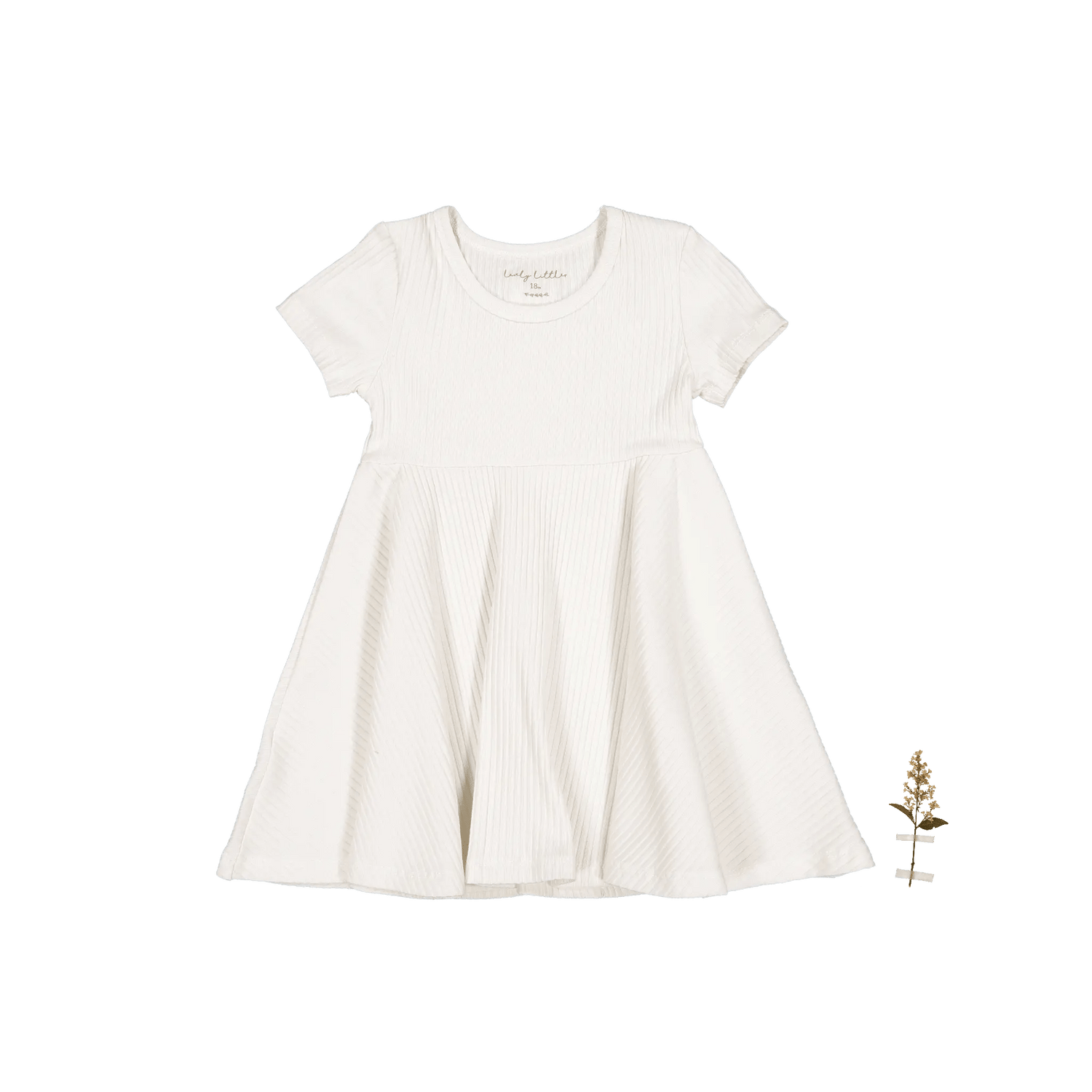The Short Sleeve Dress - Pearl - Sleeve, White, Textile, One-piece garment, Day Dress | Everetts Place