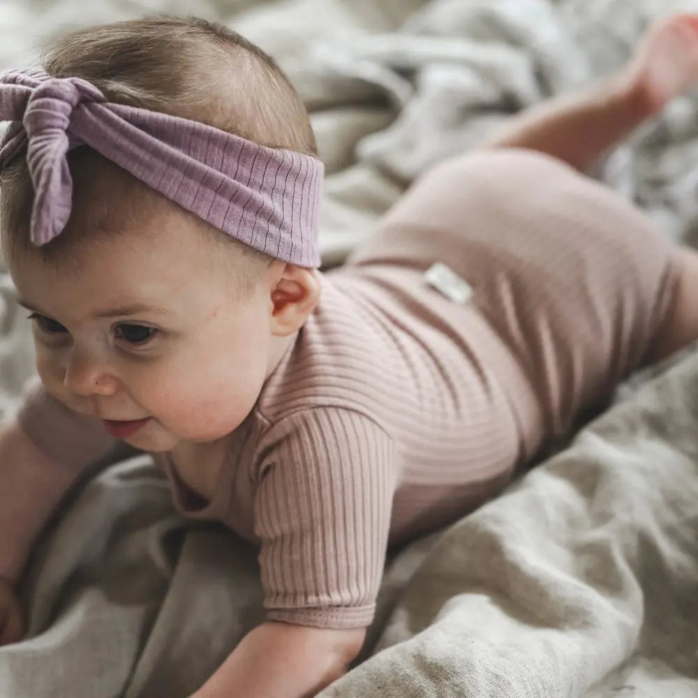 Lovely Littles The Short Sleeve Onesie - Mauve - 