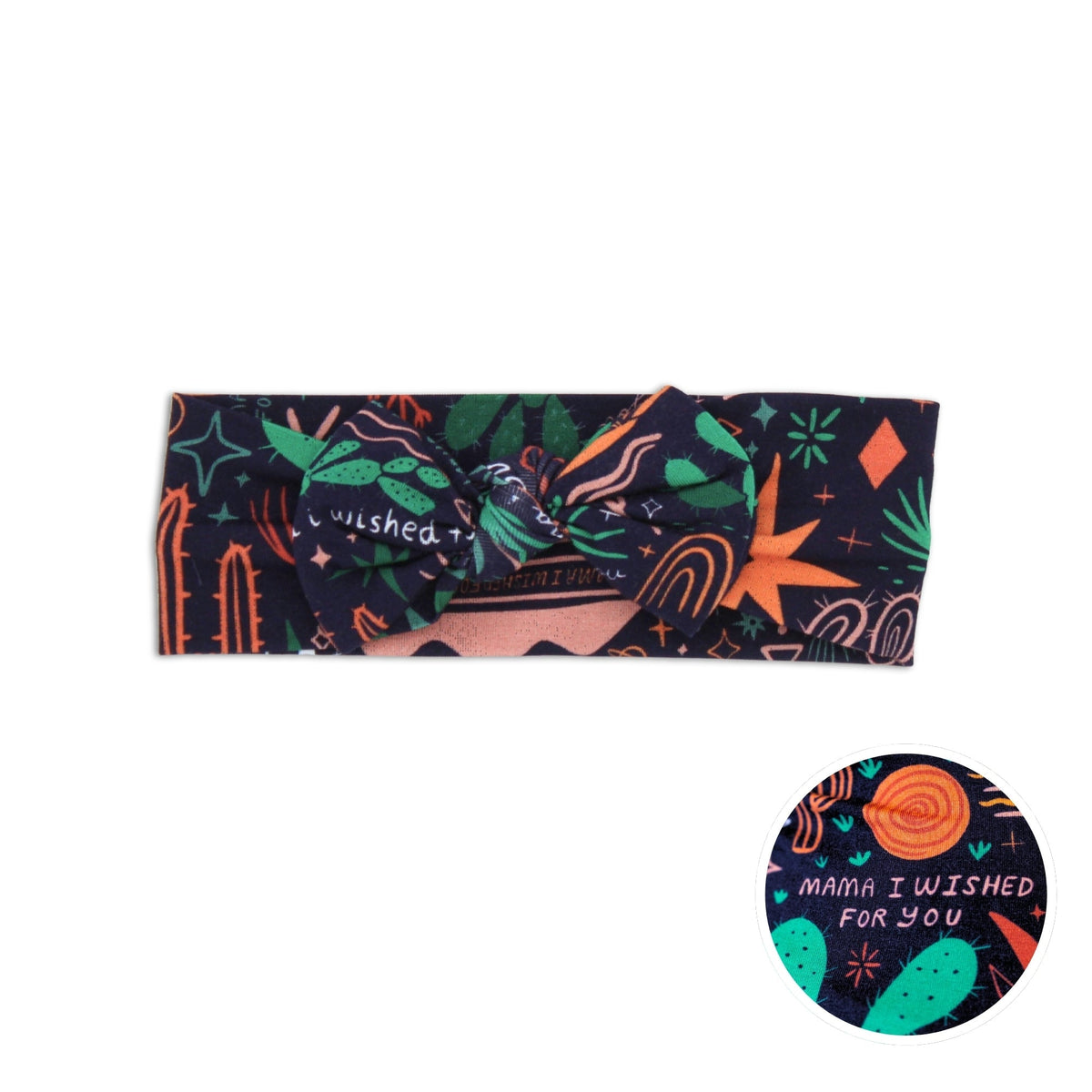 Raising Mama The SoftKnot Bow | Desert Cactus (Midnight)