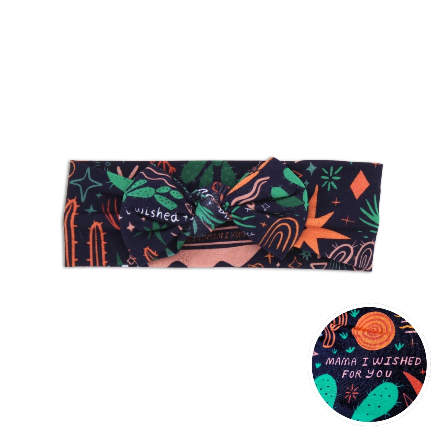 Raising Mama The SoftKnot Bow | Desert Cactus (Midnight)
