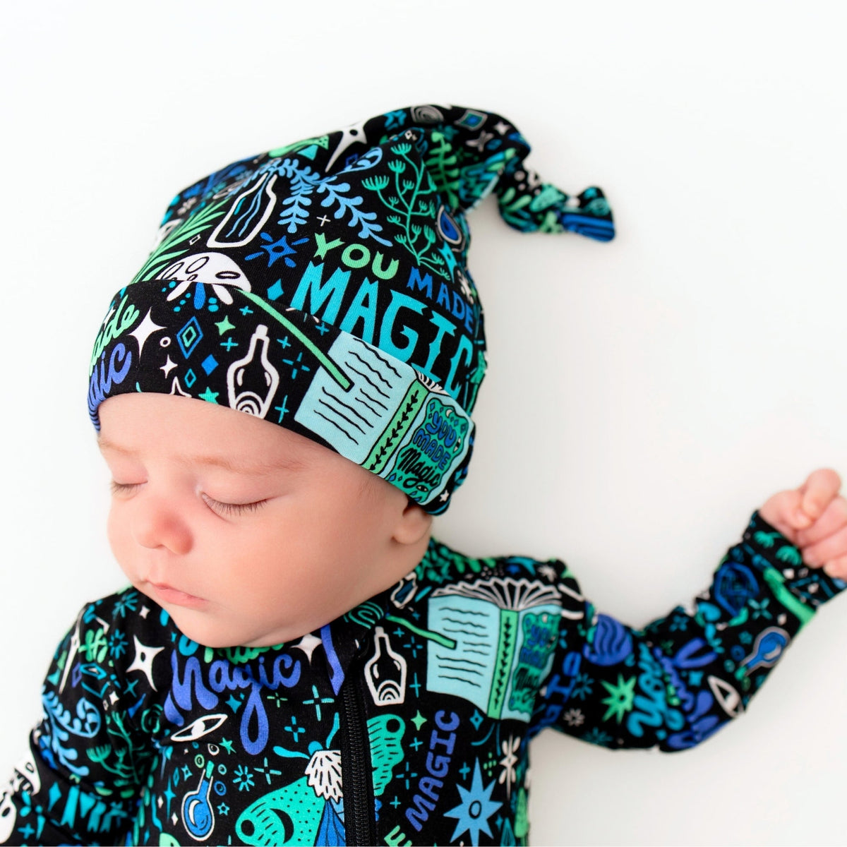 The SoftKnot Cap | Mystic Mama (Blue) - Baby & Toddler Clothing, Headgear, Knit cap, Child, Beanie | Everetts Place