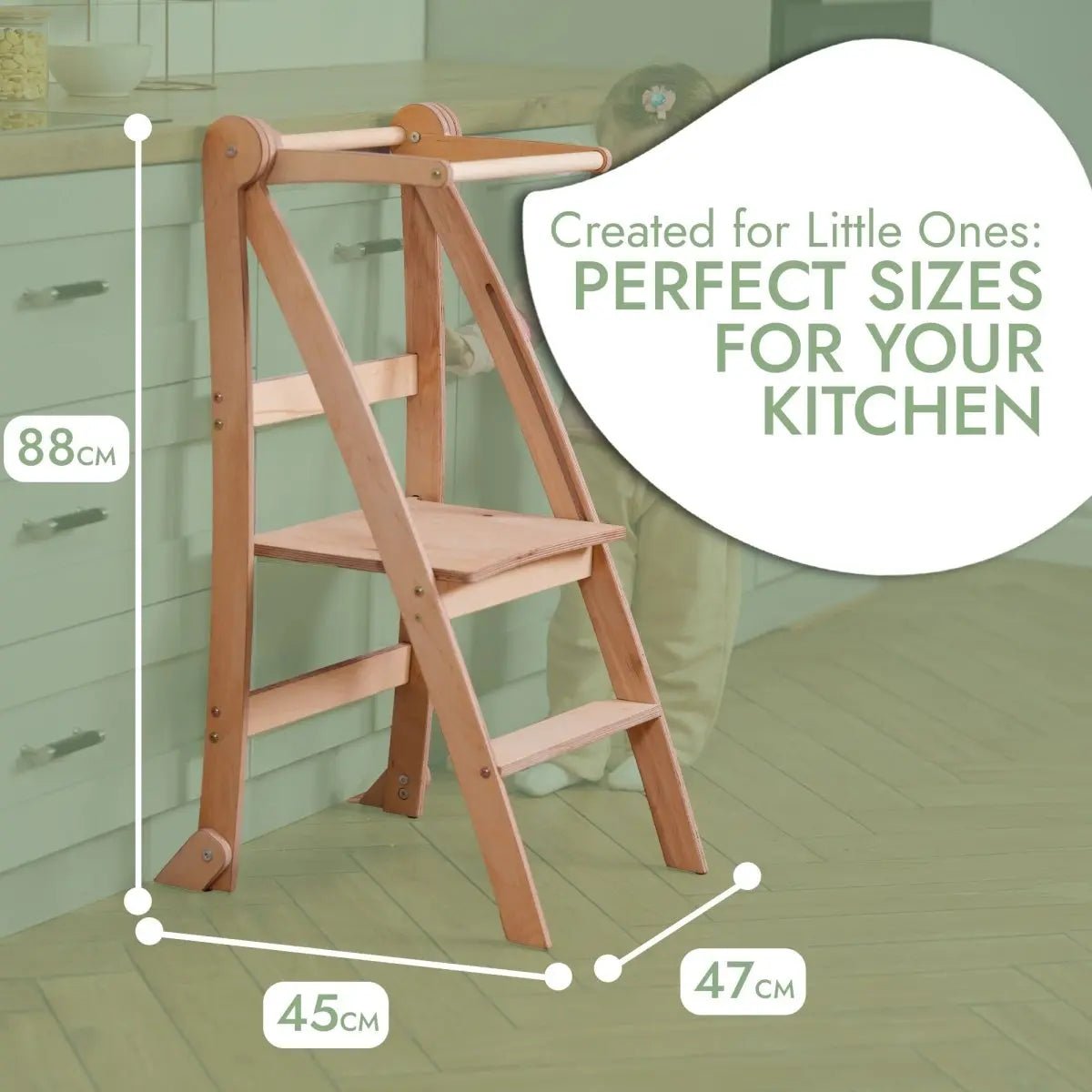 Goodevas The Step Tower - Foldable Step Stool for Toddlers Beige - Everetts Place Boutique - 