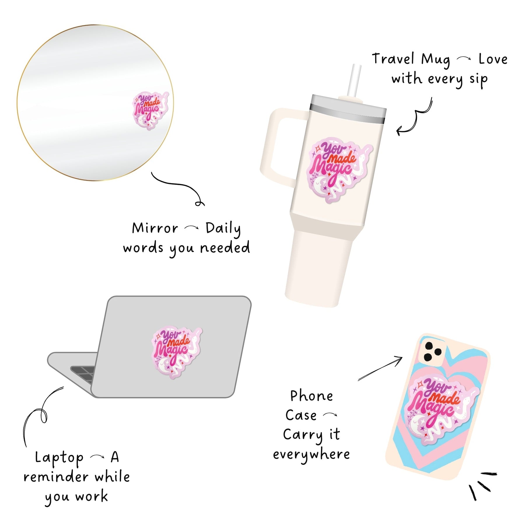 Raising Mama The "You Made Magic" (Pink) Sticker