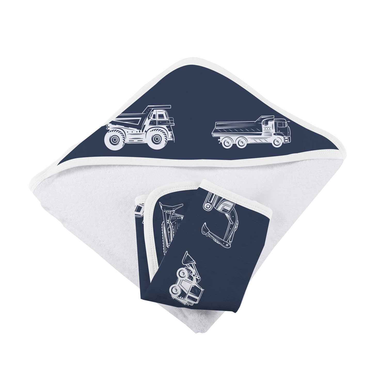 Things That Go Hooded Towel and Washcloth Set for Kids 100 Percent Cotton Machine Washable 35 x 35 Inches Newcastle Classics