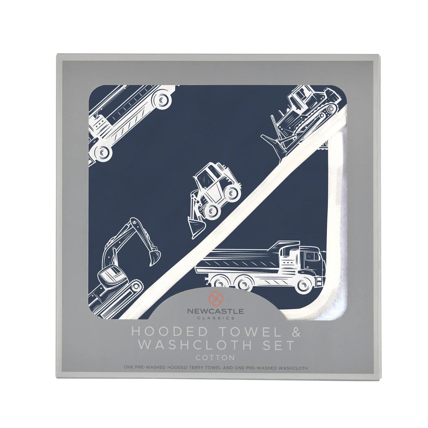 Newcastle Classics Things That Go Hooded Towel and Washcloth Set - 