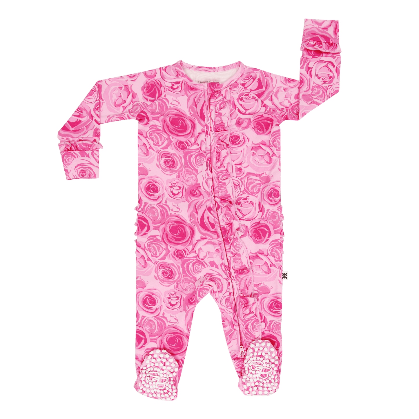 This Must Be Love Ruffle Footie With 2 Way Zipper Cozy Sweet Bamboo Everetts Place: Online Boutique