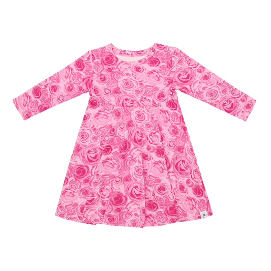 Swirly Love Dress For Girls Empire Waist Knee Length Sweet Bamboo Everetts Place: Online Boutique