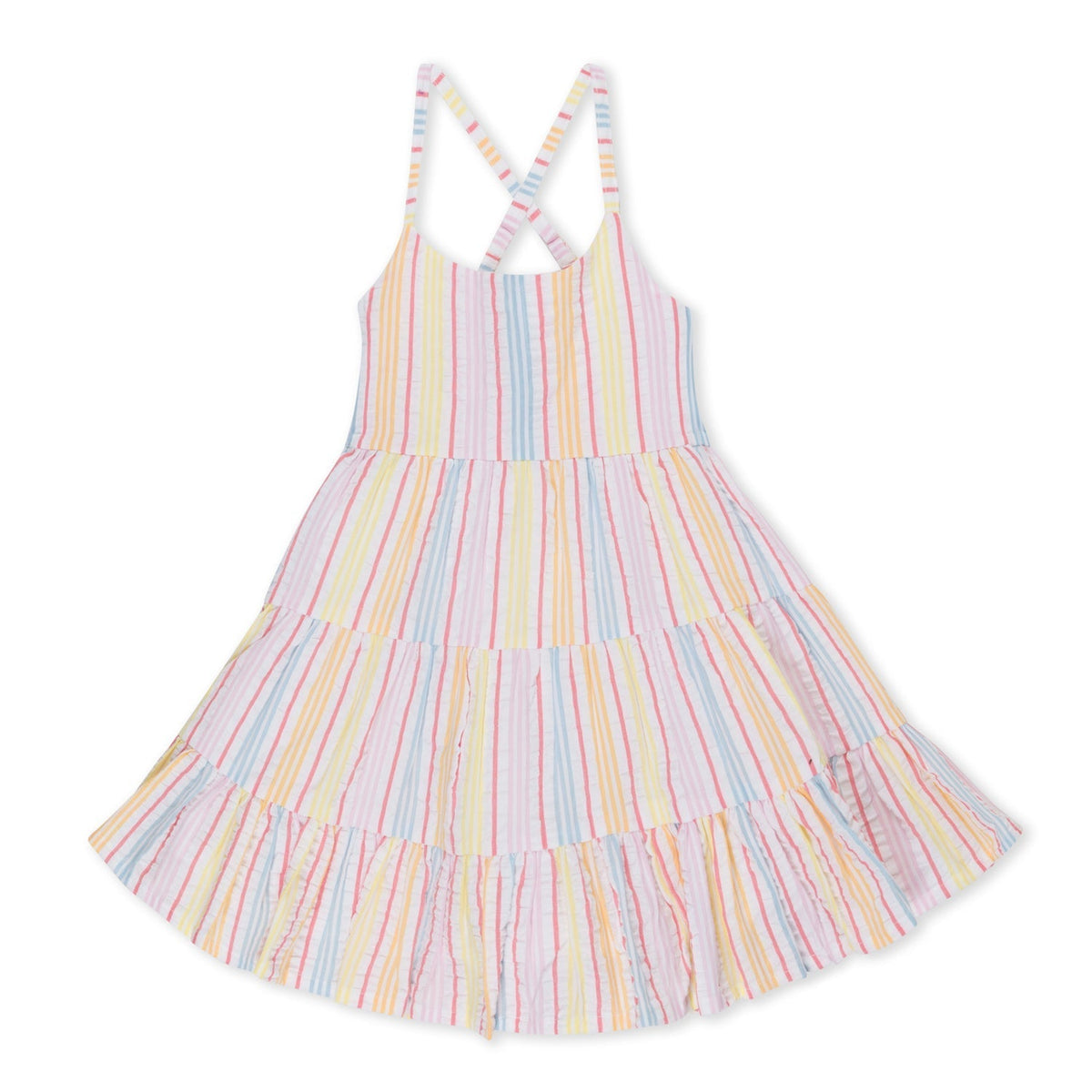 Cotton Dress, Stripe Racer Back by Bestaroo