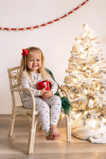 Little Joy Co. Tied With a Bow Christmas 2Pc Henley Bamboo Pajamas - Everetts Place Boutique - 