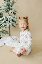 Little Joy Co. Tied With a Bow Christmas 2Pc Henley Bamboo Pajamas - Everetts Place Boutique - 
