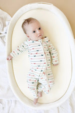 Little Joy Co. Tied With a Bow Christmas Bamboo Zippy Romper for Babies - Everetts Place Boutique - 