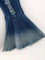 Rylee Faith Designs Tight Layer Bell Bottoms Denim Jeans Pants with Elastic Waist - Everetts Place Boutique - 