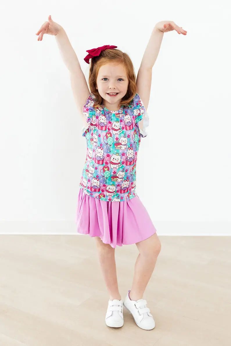 Mila & Rose ® Time To Purr - ty S/S Ruffle Tee - 