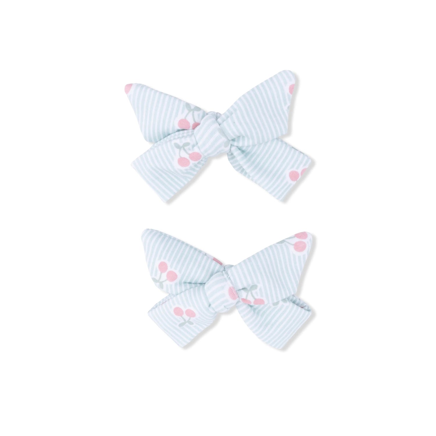 Angel Dear Tiny Cherry Stripe - 2 Pack Bow Clips - 