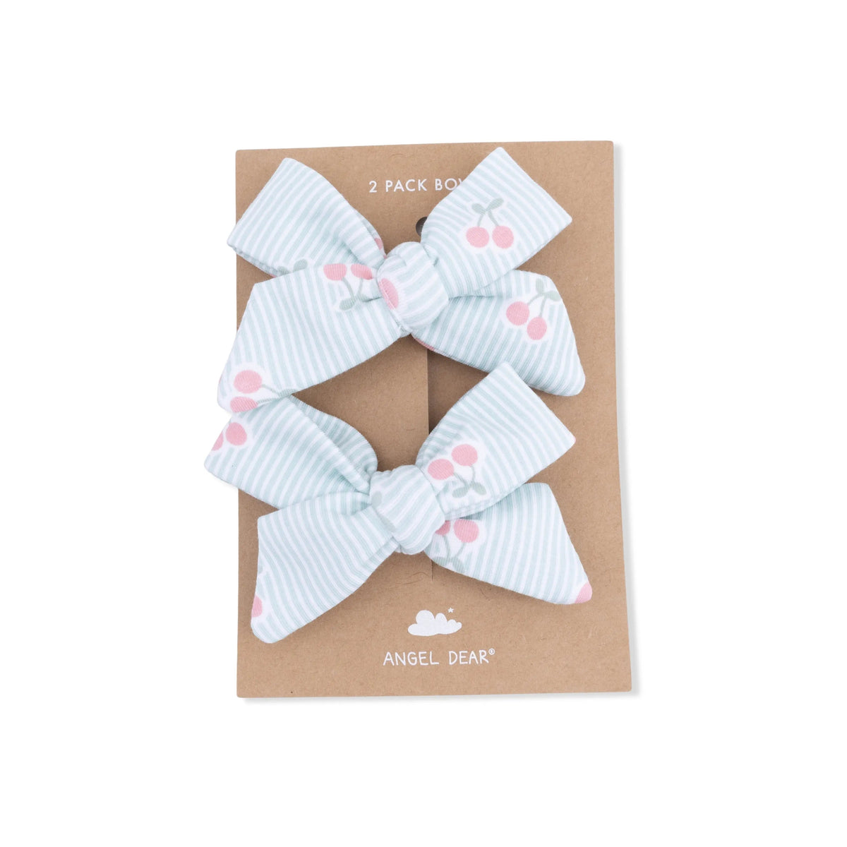 Angel Dear Tiny Cherry Stripe - 2 Pack Bow Clips - 