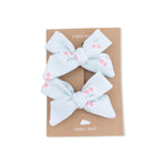 Angel Dear Tiny Cherry Stripe - 2 Pack Bow Clips - 
