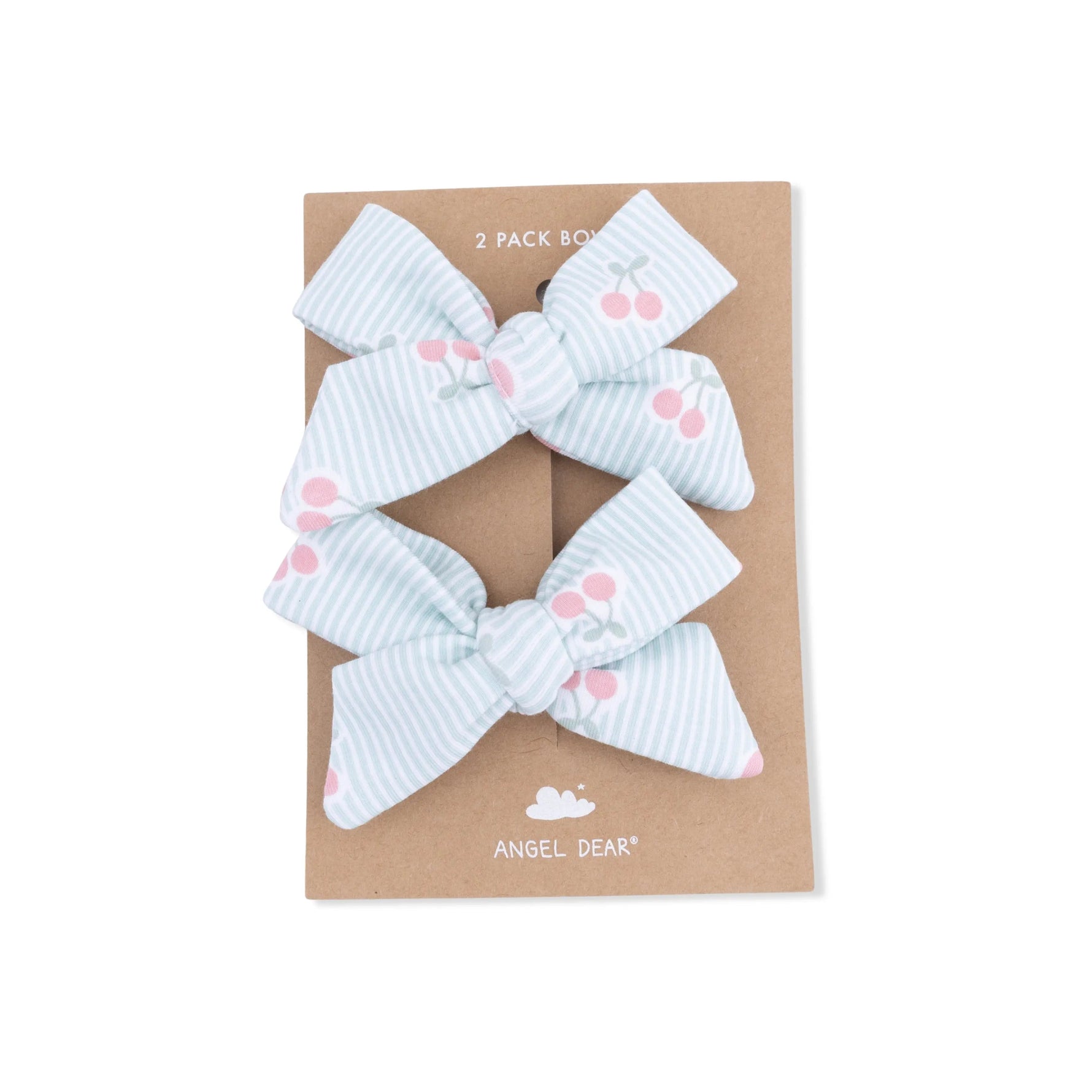 Angel Dear Tiny Cherry Stripe - 2 Pack Bow Clips - 