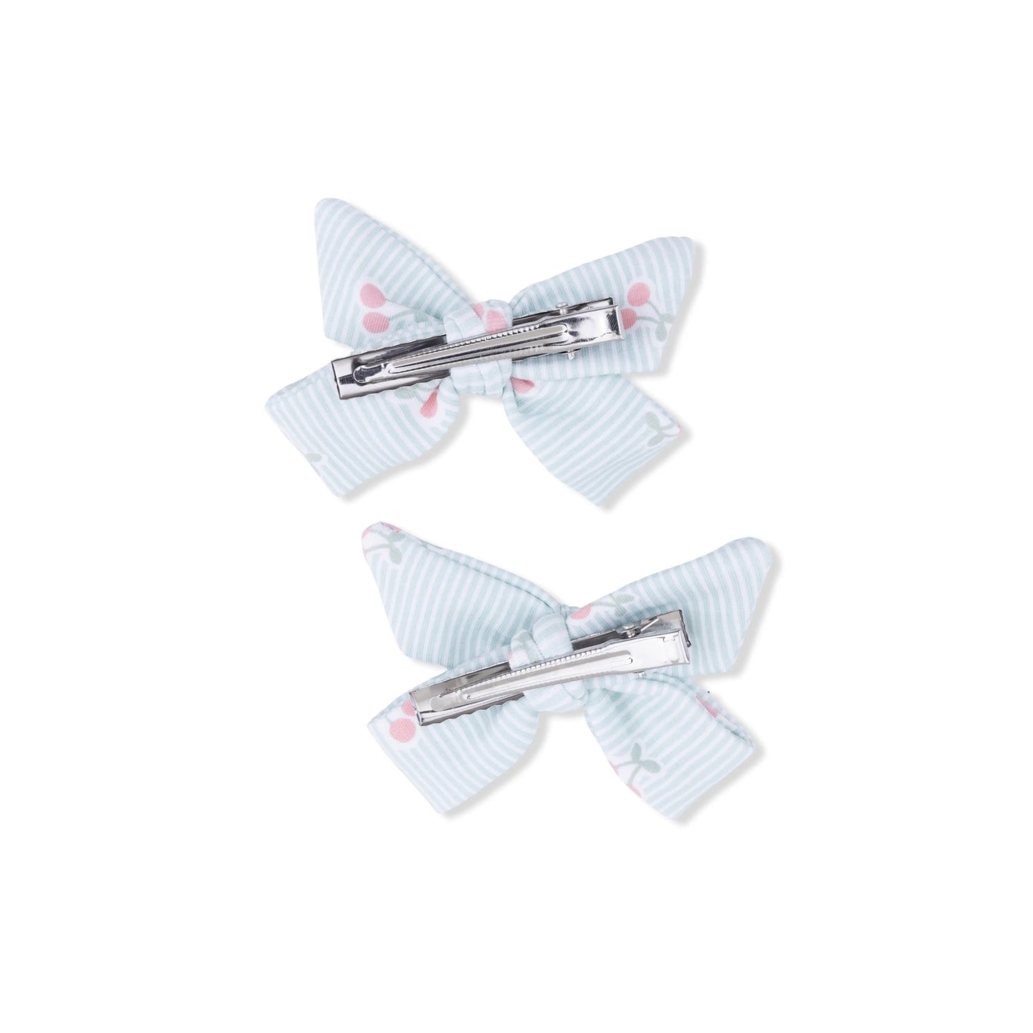 Angel Dear Tiny Cherry Stripe - 2 Pack Bow Clips - 