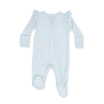 Angel Dear Tiny Cherry Stripe - 2 Way Ruffle Sleeve Zipper Footie - 
