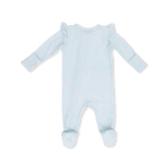 Angel Dear Tiny Cherry Stripe - 2 Way Ruffle Sleeve Zipper Footie - 