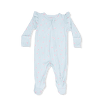 Angel Dear Tiny Cherry Stripe - 2 Way Ruffle Sleeve Zipper Footie - 