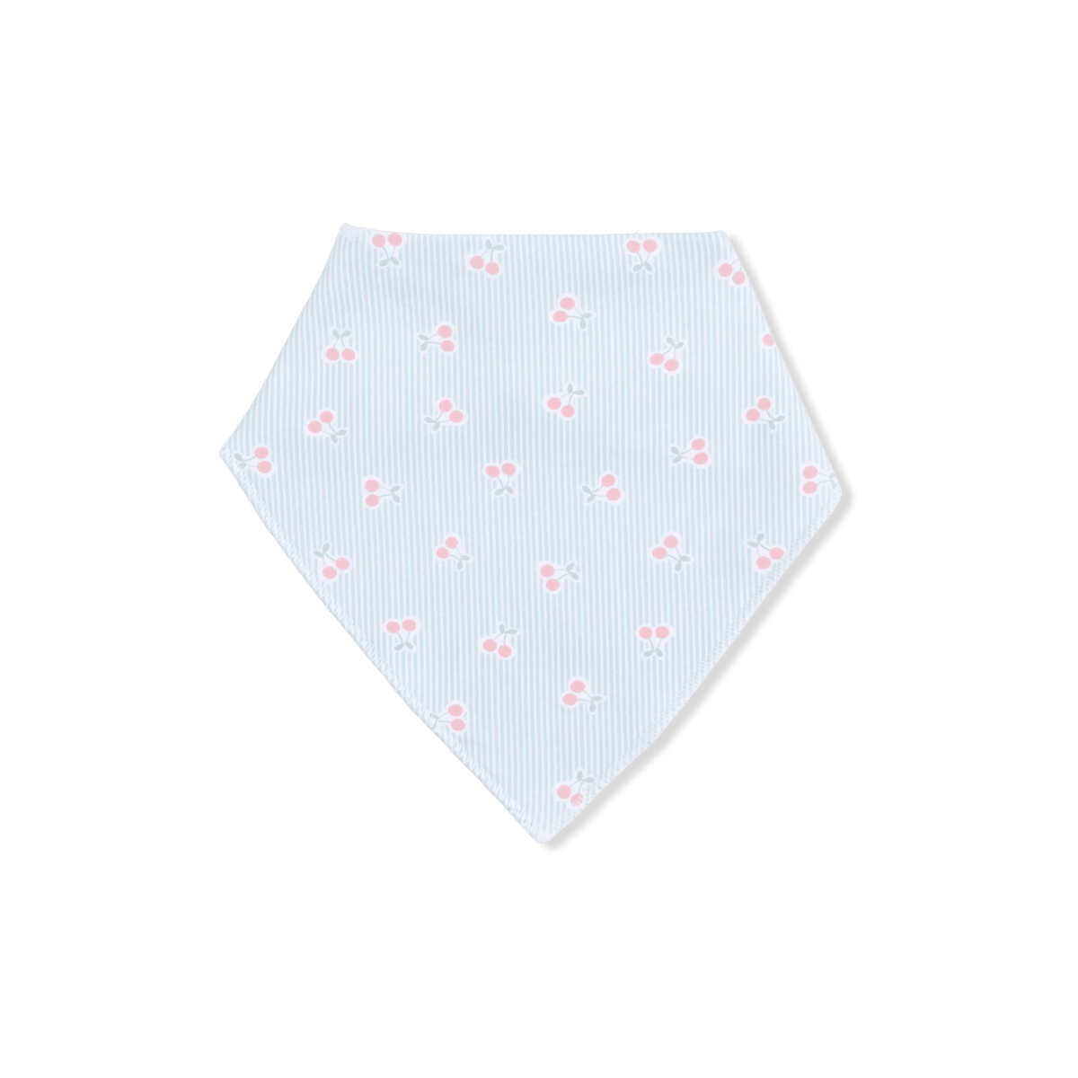 Tiny Cherry Stripe - Bandana Bib - Pink, Handkerchief, Button, Toy | Everetts Place