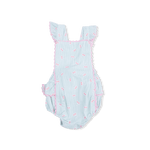 Angel Dear Tiny Cherry Stripe - Ric Rac Ruffle Sunsuit - 