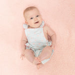 Angel Dear Tiny Cherry Stripe - Ric Rac Ruffle Sunsuit - 