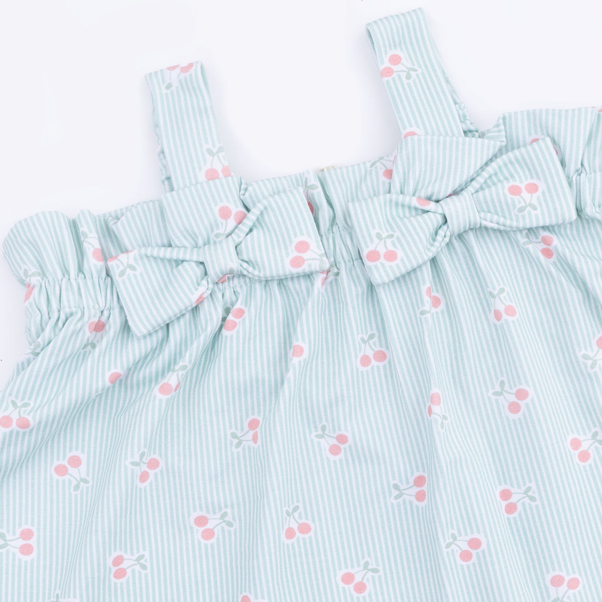 Angel Dear Tiny Cherry Stripe - Top with Bows and Ruffle Leg BloomerEveretts Place