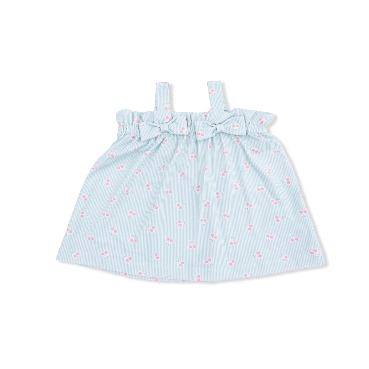 Angel Dear Tiny Cherry Stripe - Top with Bows and Ruffle Leg Bloomer - 