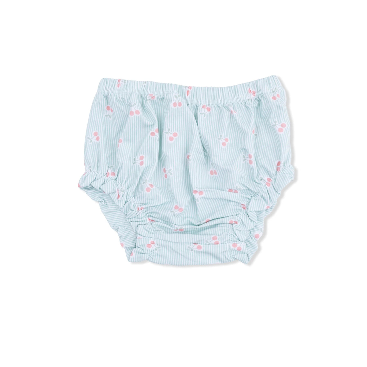 Angel Dear Tiny Cherry Stripe - Top with Bows and Ruffle Leg Bloomer - 